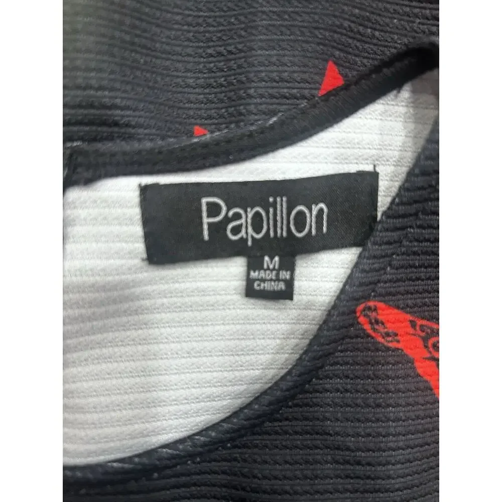 Papillon 60’s Dress Womens Medium Sleeveless Rhinestones Butterfly Colorful - Picture 7 of 8